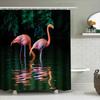 Graceful Pink Flamingos Reflecting in Water - Perfect for Bathroom Decor - Durable and Waterproof Shower Curtain Elevate Space