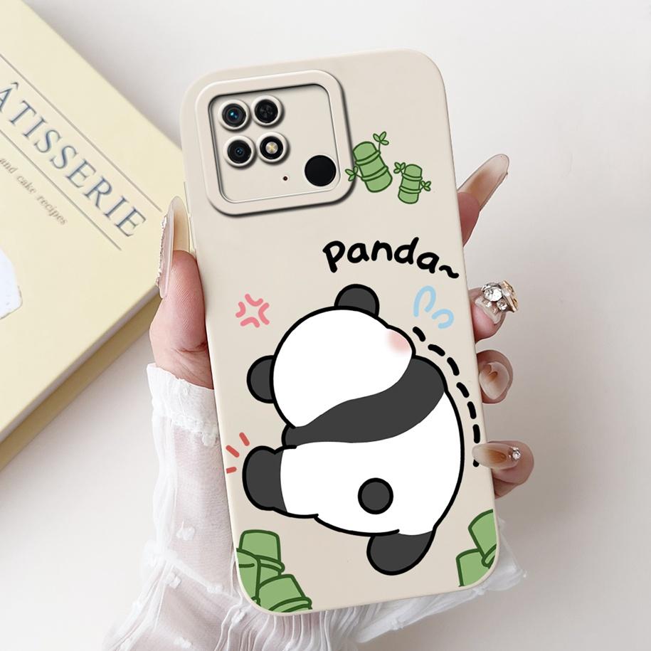For Xiaomi Redmi 10C Case Cute Panda Rabbit Cartoon Matte Back Cover For Xiaomi Redmi 10 Power Shockproof Bumper Redmi10C Fundas