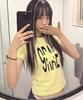 GRAVER [Woman] 9Rae Star Slim Short Sleeve Tee_Yellow