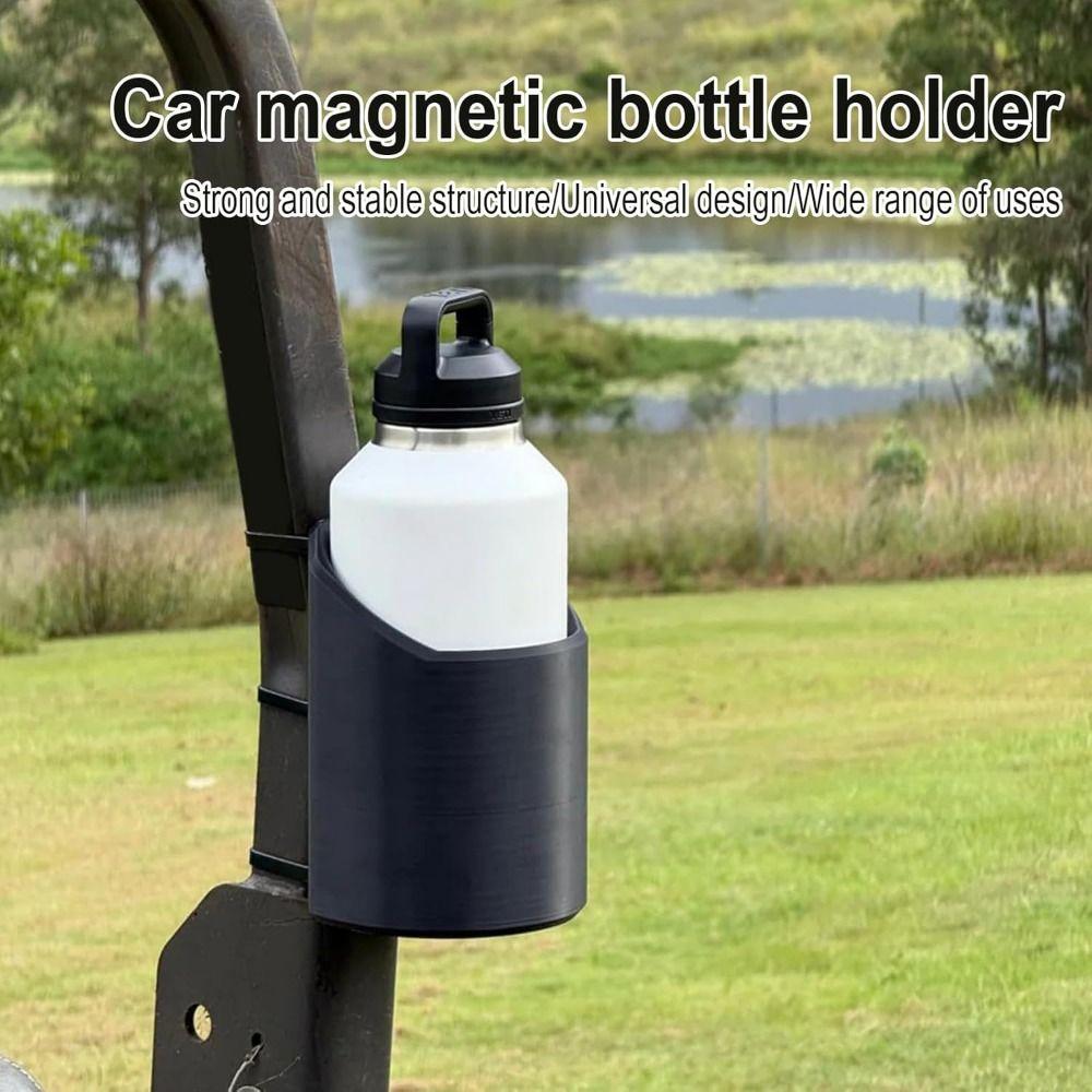 46, 50, 64 Oz Magnetic Bottle Stand Black Heavy Duty Bottle Mount Fixed Water Cup Beverage