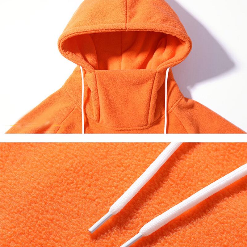 Bărbați Toamnă Iarnă Gât înalt cu glugă Hanorace antivânt cu glugă din lână groasă Topuri Casual