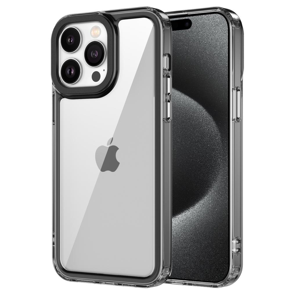 For iPhone 15 Pro Max Case 1.5mm Thick PC+TPU Shockproof Protection Phone Cover