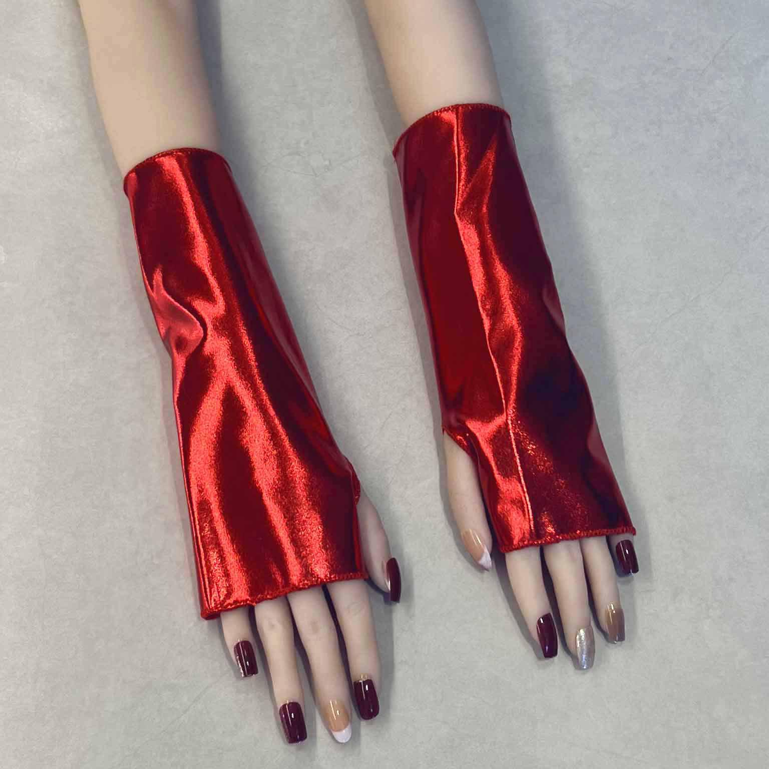 

Хелловінські безпалі рукавички зі штучної шкіри - Кокетливі, Сексуальні та Ідеальні для Косплею або Виступів One Size