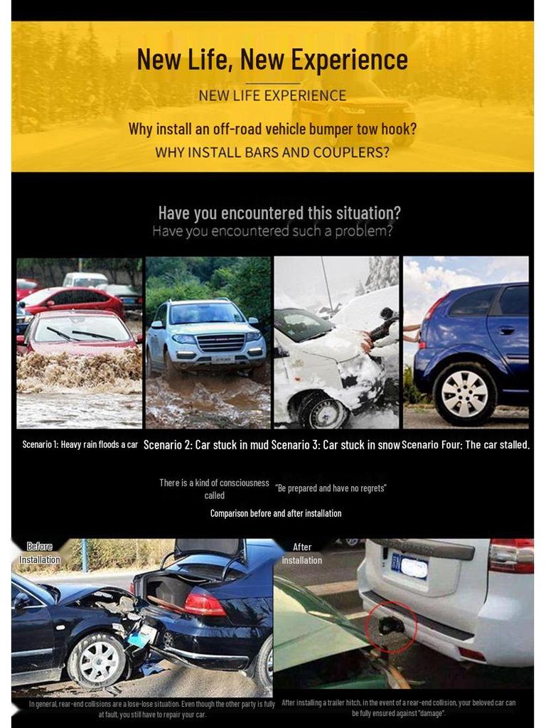 Ford Ranger Pickup Trailer Hitch Tow Hook & Bracket for Raptor Modification