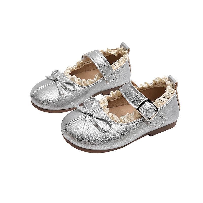 Children's leather shoes2026New Autumn Korean Style Girls' Versatile Bow Princess Shoes Student Soft Sole Flats