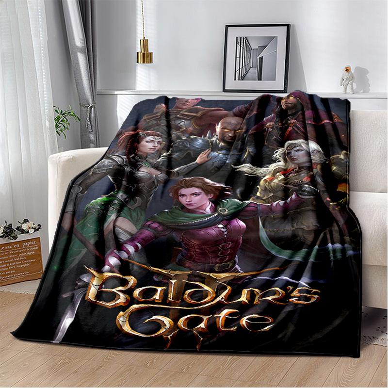 Baldur Gate3 Game Gamer Cartoon 3D Blanket,Soft Throw Blanket for Home Bedroom Bed Sofa Picnic Travel Office Cover Blanket Kids