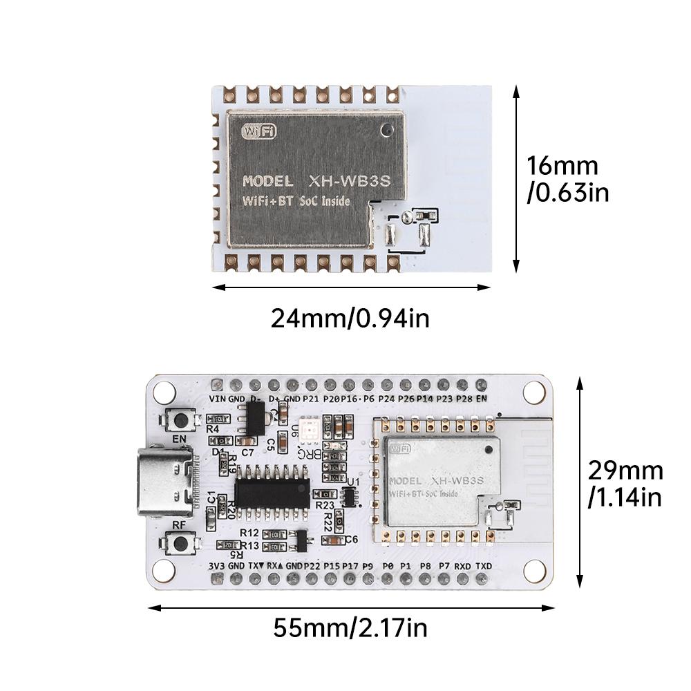 NiceMCU-WB3S Development Board Wifi Bluetooth Module Ch340 Onboard Wb3S Module Built-in BK7238 Chip