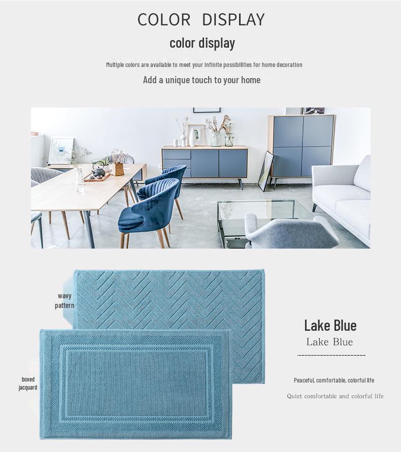 All-Cotton Thickened Non-Slip White Floor Towel for Five-Star Hotels & Homestays