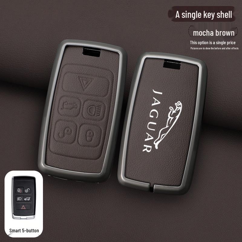 Jaguar Car Key Case: Compatible with 23 XFL, XEL, F-Pace, E-Pace, XJL, F-Type - Stylish Metal Shell and Buckle for Men.