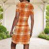 Women Plus Size Round Neck Short Sleeve Printed Fitted Mini Dress
