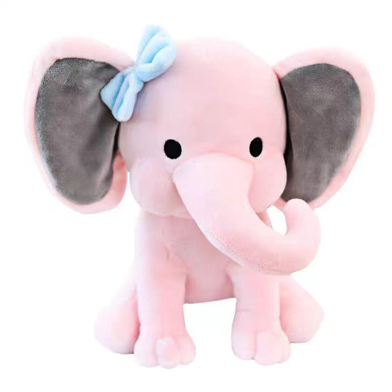 Kid 25cm Gray Elephant Stuffed Plush Stuffed Toys Kawaii Animals Comfort Sleeping Soothing Elephant Doll Room Decorative Gifts