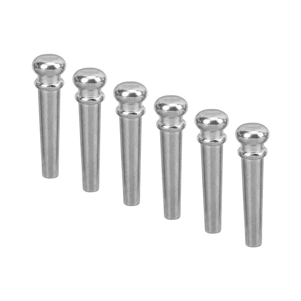 6Pcs Acoustic Guitar String Nail Bridge Pins Pegs Fixed Cones Parts Replacement GL28Silver