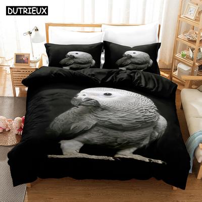Set da letto con pappagallo africano stampato in 3D Copripiumino in piuma d'oca con federa Matrimoniale Singolo King Anime stampato in 3D My Dress-U