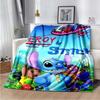 Stitch Printed Anime Fleece Plush Blanket Soft Warm Blanket for Adults and Children Bedroom Sofa Gift  Throw Blanket