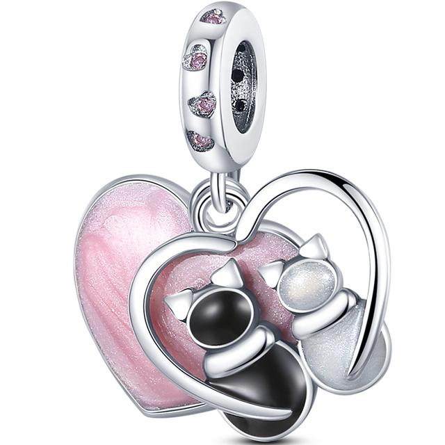 925 Silver Heart Silver Series Pendant Charm Beads Fit Original Bracelet Necklace For Women Diy Making Jewelry Gift
