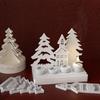 Candle Holder Silicone Mold Christmas Tree House Ornament Mould Silicone Casting Mold Easy Release Craft Tools For Home