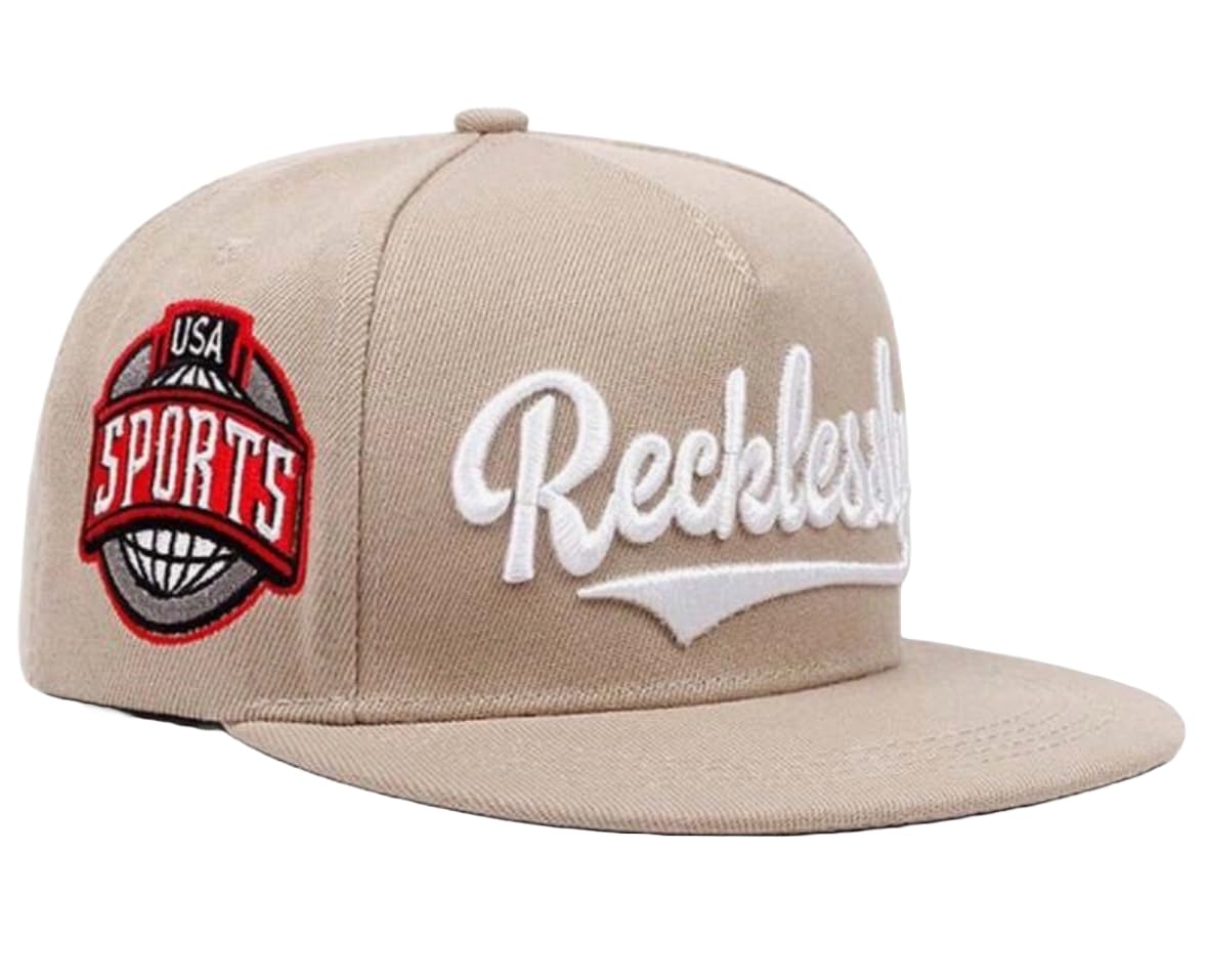 

[sproutsy] Recklessly Flat Visor Cap, Snapback, Cap, Hat (JP, Numeral Size, 58.0 cm, Beige)