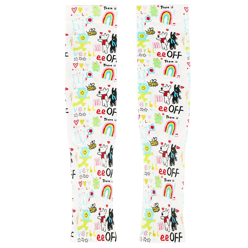 UPF50+ UV Protection Arm Sleeves, Cute Printed High Elastic Cooling Sleeves for Outdoor Sports