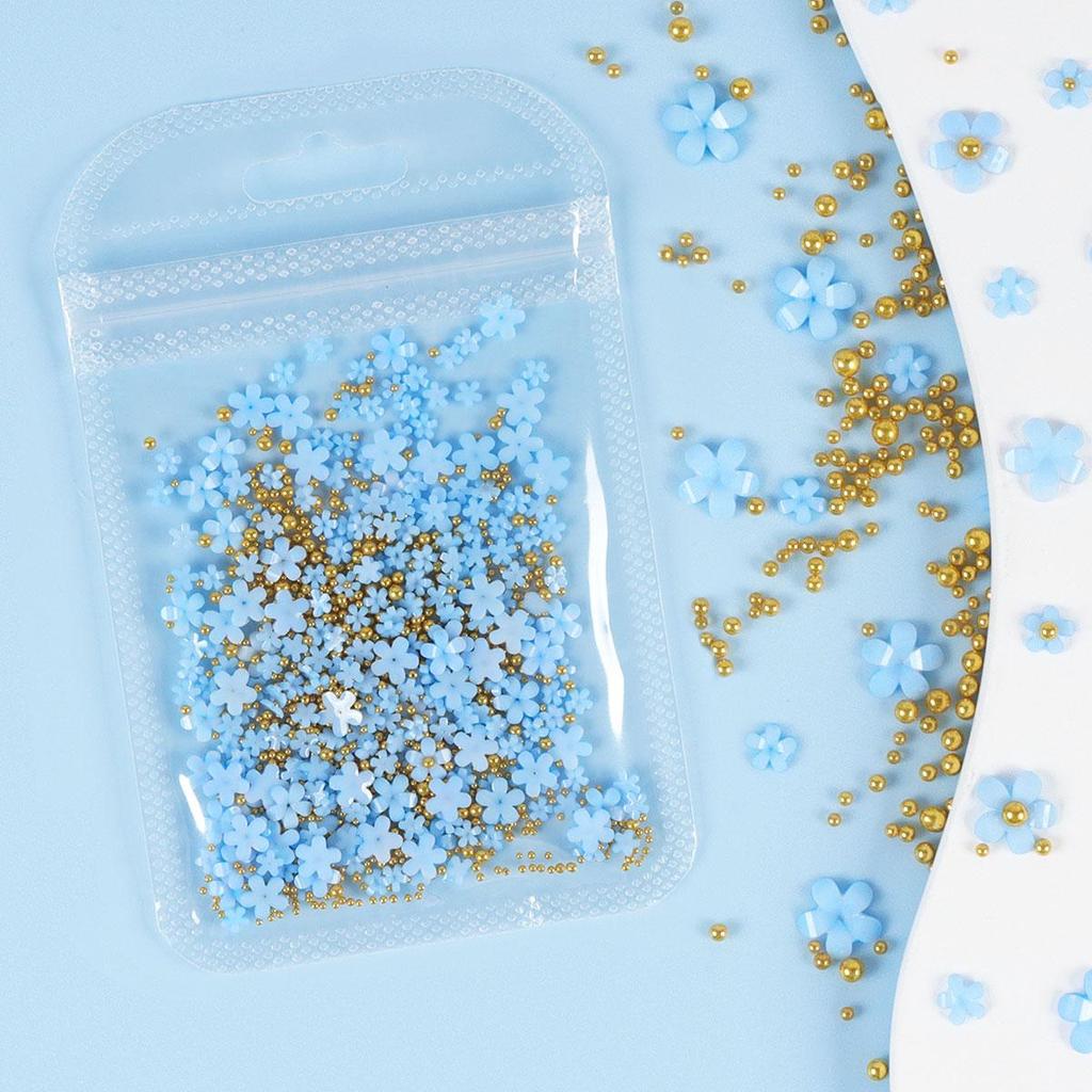 3D pryskyřičné nehtové umění květiny smíšené perlové kameny kamínky dekorace pro DIY manikúra příslušenství potřeby přívěsky díly