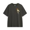Li Ning Yellow Knight Pattern Printed Loose Round Neck Short Sleeve T-Shirt Unisex T-Shirts Black AHST901-3