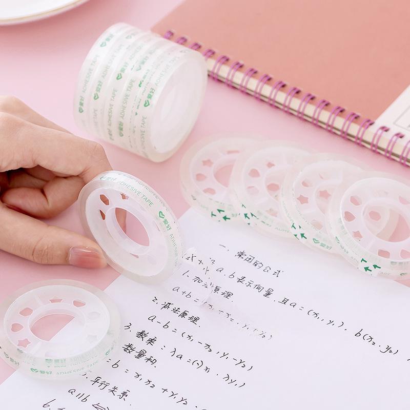 Small High-Adhesion Transparent Stationery Tape - Tearable Cloth Adhesive Roll for Students and Office Sealing. 20Y