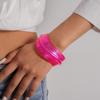Minority Design Resin Bangle Bohemian Colorful Hand Ring Simple Irregular Wide Bracelet  Girls