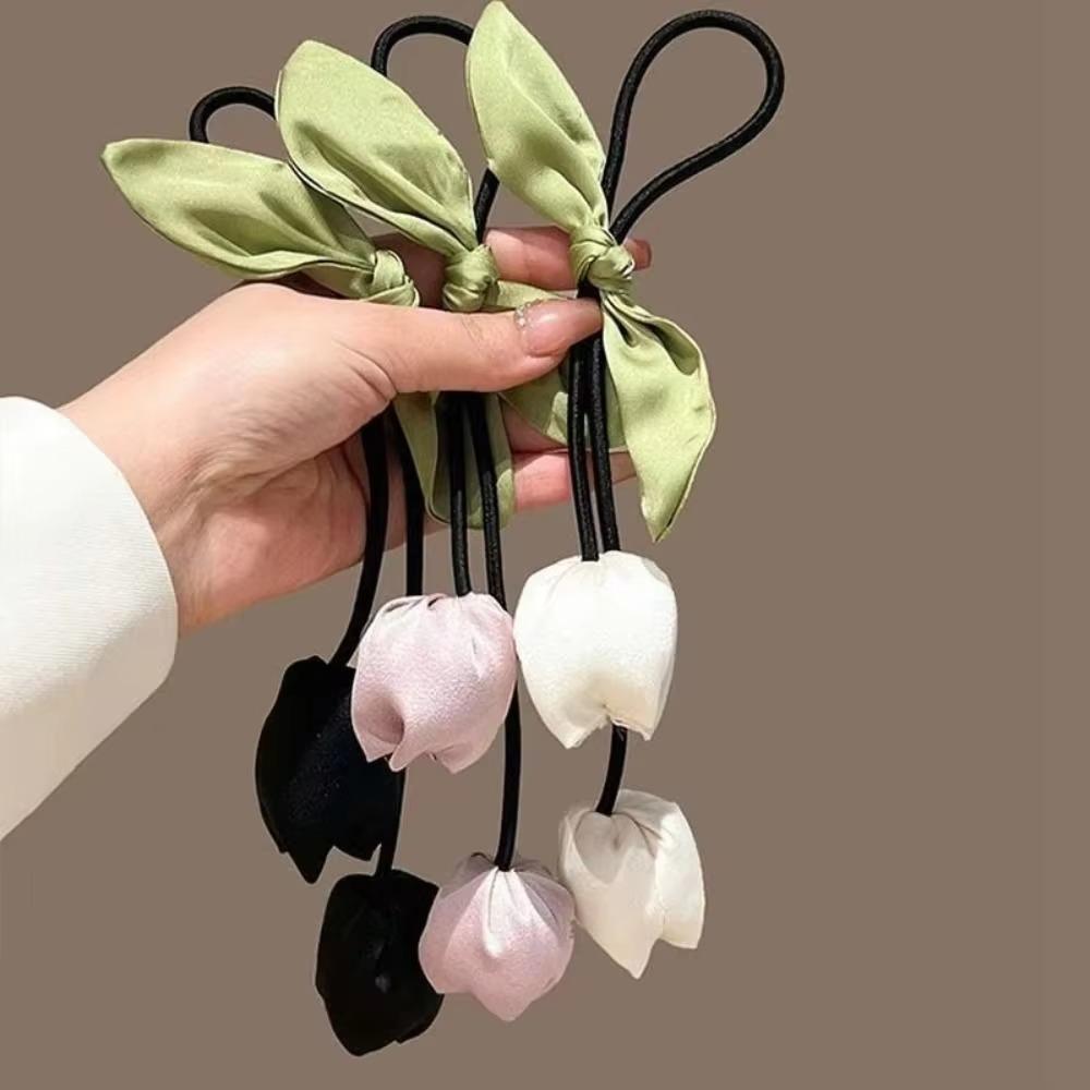 Stoff Kopfschmuck Elastisches Haarband Süße Quasten Haargummi Neu Tulpen Haarband Frauen Mädchen