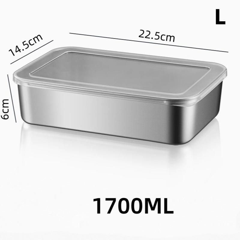 Stainless Steel Fresh-Keeping Box Equipped Vegetable Small Ingredient Box Sealed Lid Refrigerator Food Fresh-Keeping Fruit Box