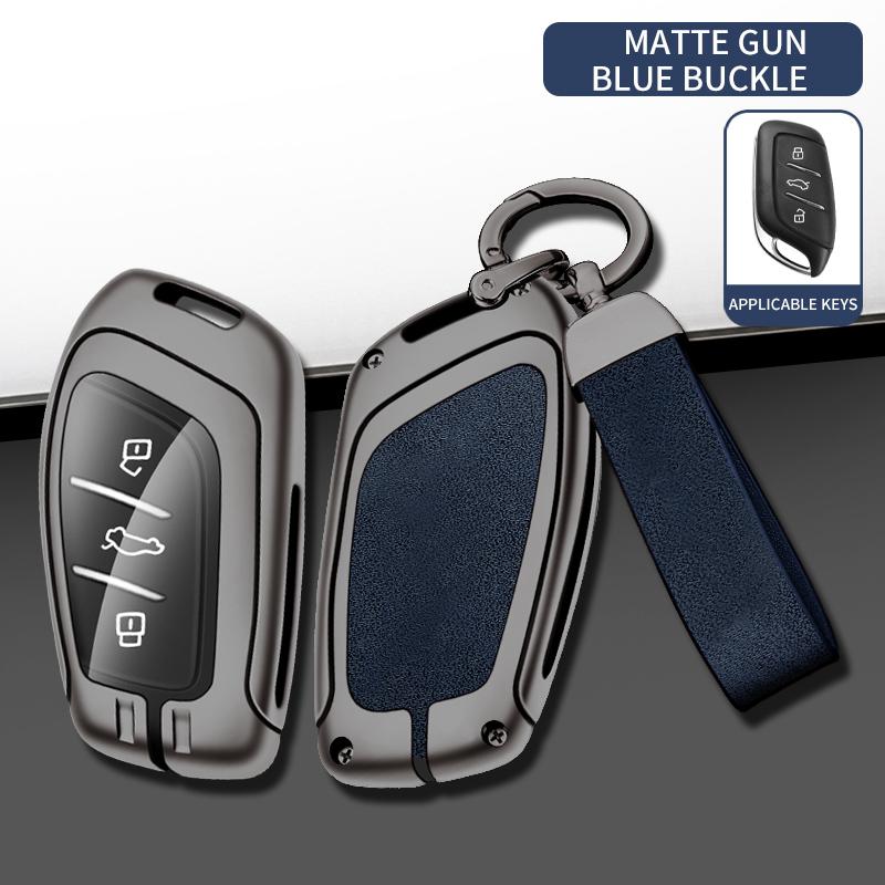 Leather Car Metal Key Case Cover For MG 4 2023 Mg4 Ev MG HS GT ZS EV ZX MG5 MG6 for Roewe RX3 RX5 RX8 ERX5 I6 I5