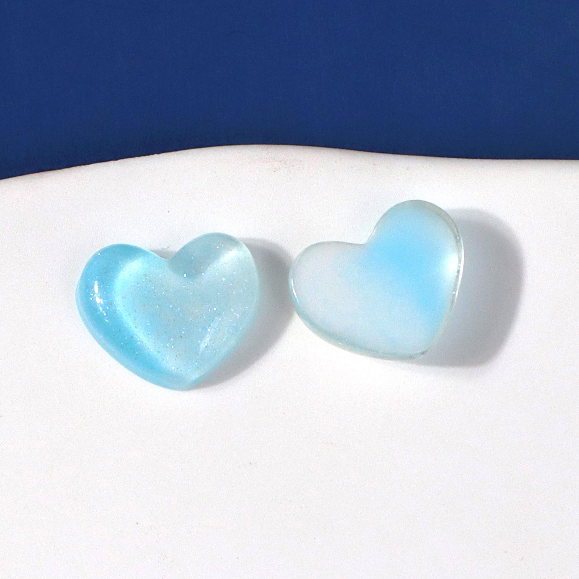 Sweet Glitter Heart Resin Sticker Case & DIY Jewelry Hair Accessories for Women