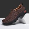 Fashion 2025 Hot Sale Leather Mens Loafers Handmade Walking Shoes Casual Classic All-match Business Shoes Mens Slip On Hiking Footwear