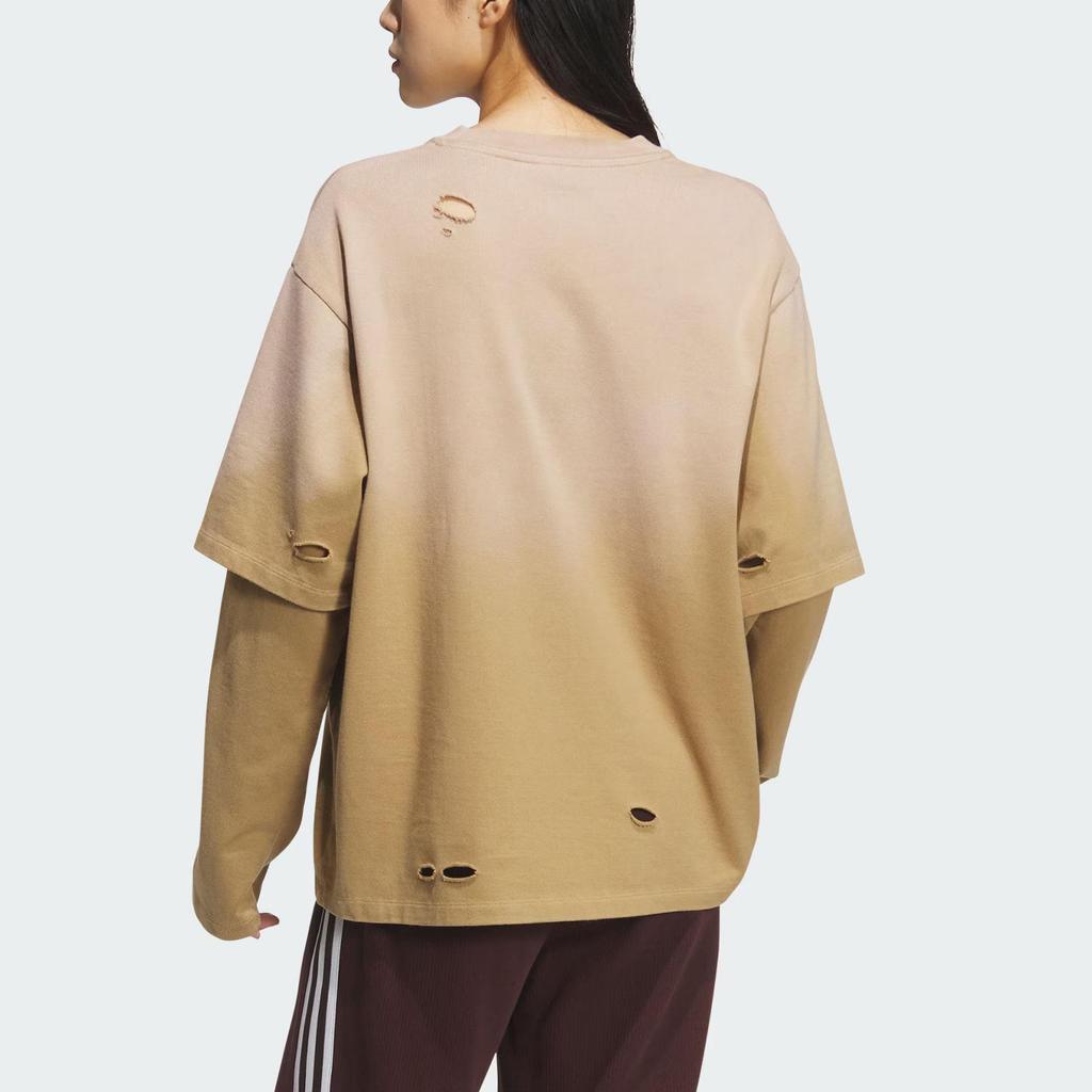 adidas Originals Women's 2IN1 TEE LS W Long Sleeve T-Shirt Cardboard Yellow KS8496