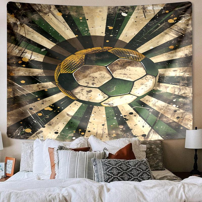 Flaming Soccer Ball Tapestry Room Decoration Wall Hanging for Living Room Bedroom, dormitory, Birthday and Christmas gifts
