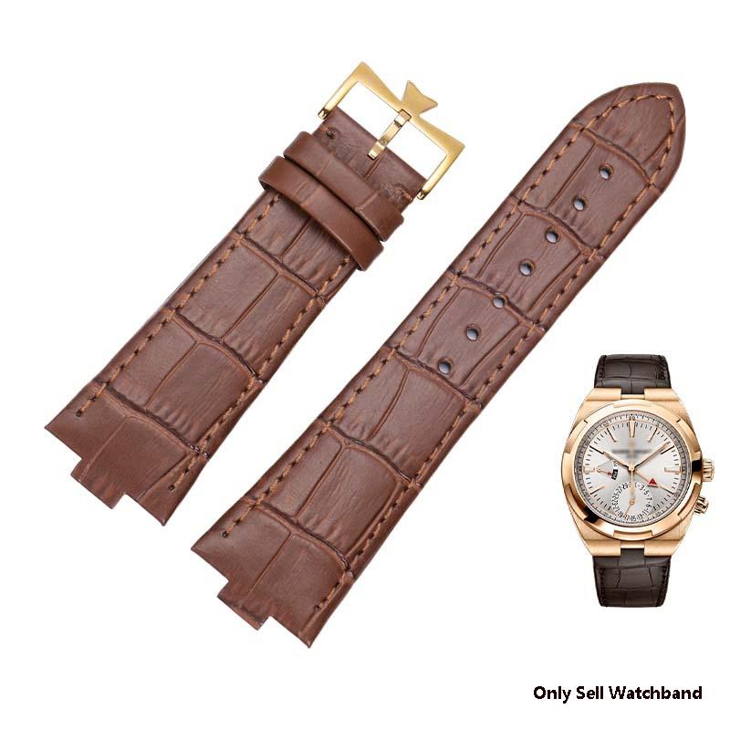 25*8Echtes Leder Uhrenarmband für Vacheron Constantin OVERSEAS Serie 4500V 5500V P47040 Edelstahl Schließe Herren Uhrenarmband