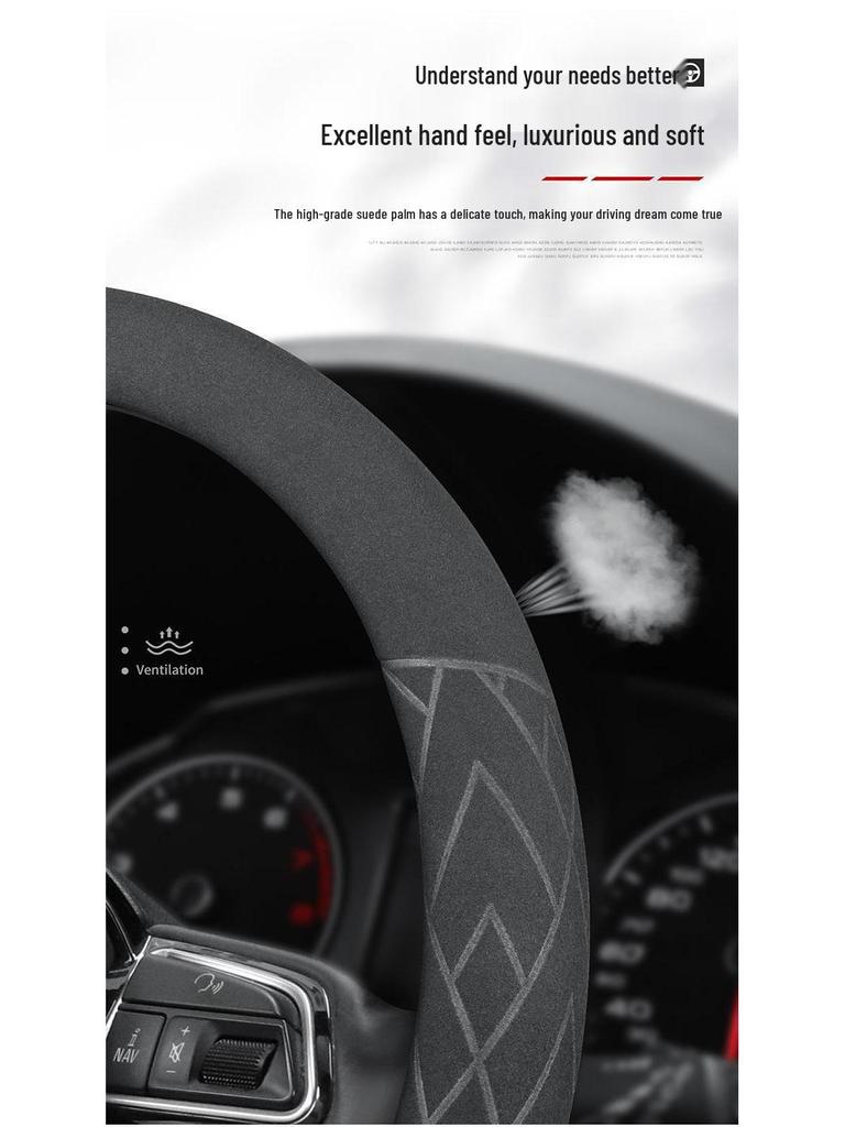 Suede Plush Steering Wheel Covers for Chery: Compatible with Tiggo 3x5x, Tiggo 87, Arrizo 5 Plus