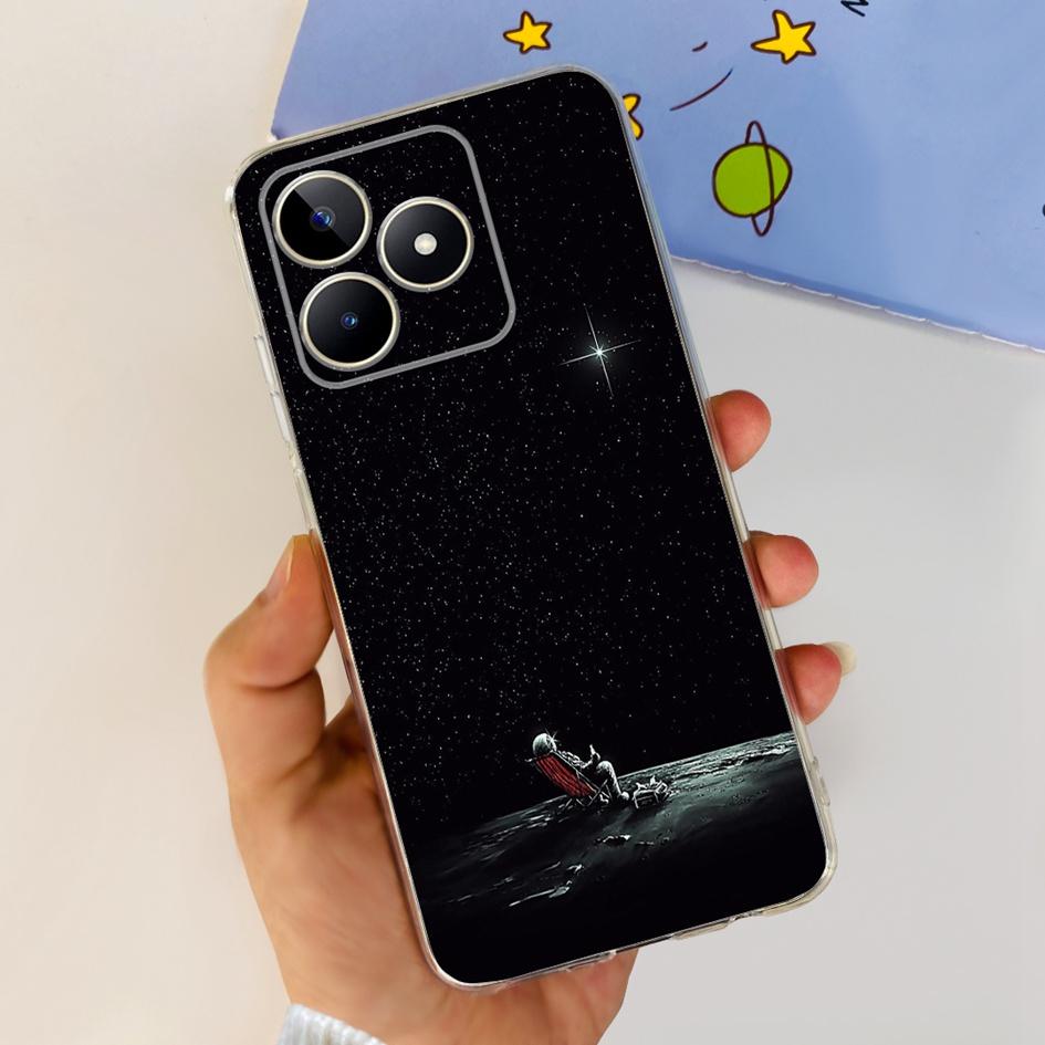 

For Realme C51 Case RMX3830 Cover Luxury Marble Cat Cartoon Soft Silicone Phone Case For Realme C51 4G C 51 RealmeC51 Bumper New Realme C51