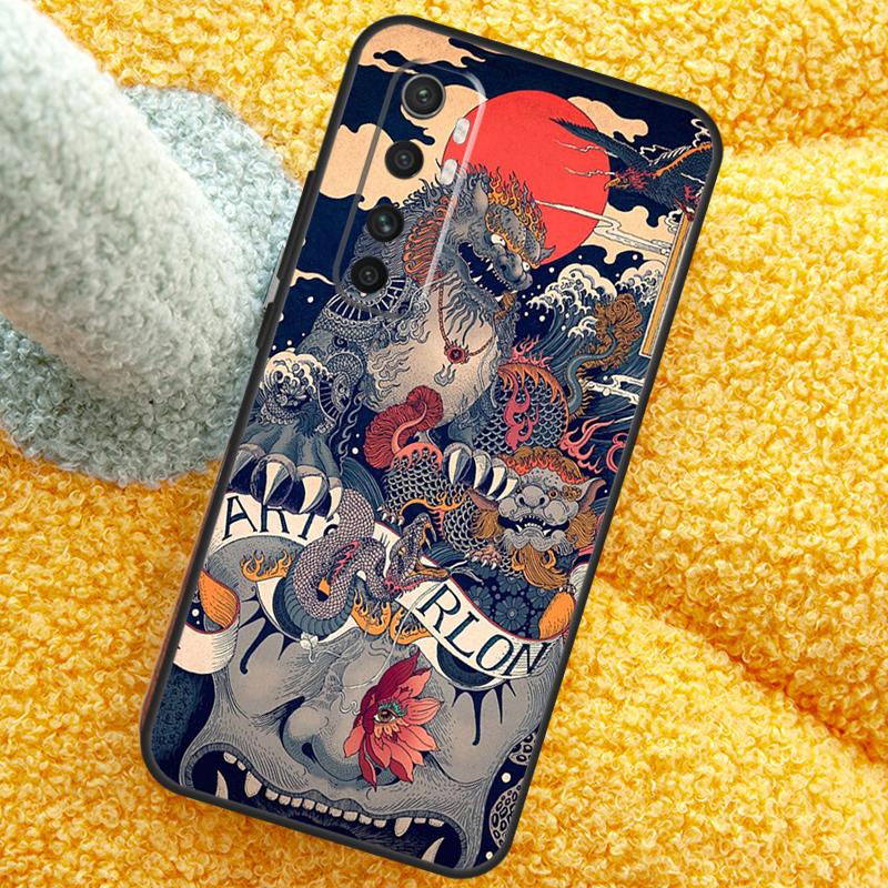 Japanese Style Art Japan Case For POCO X3 X4 X5 F5 Pro M5s C40 F4 GT F3 Cover For Xiaomi 12T 11T Pro 12 13 Lite 12X