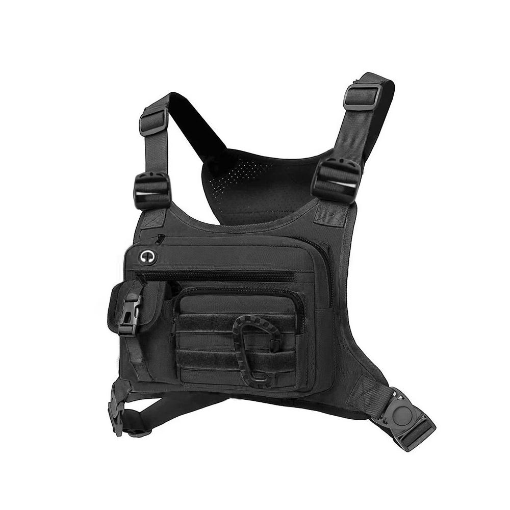 Borsttas voor Mannen EDC Anti-diefstal Waterdichte Borsttas Sling Bag Fietsen Hardlopen Buitenvest Crossbody Tas zwart
