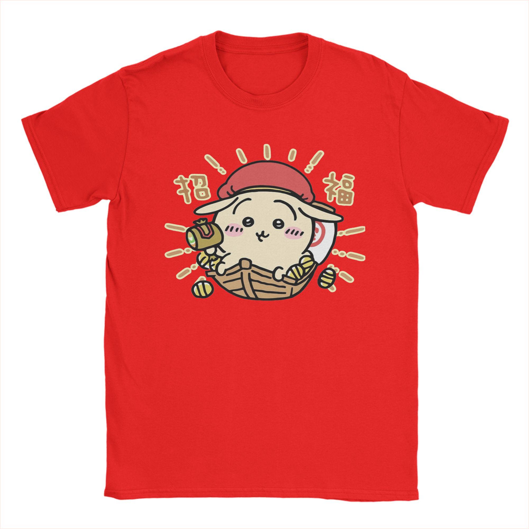 

Men Chiikawas God of wealth T Shirt Cotton Tops Novelty Short Sleeve Round Collar Tee Shirt New Arrival TShirt S