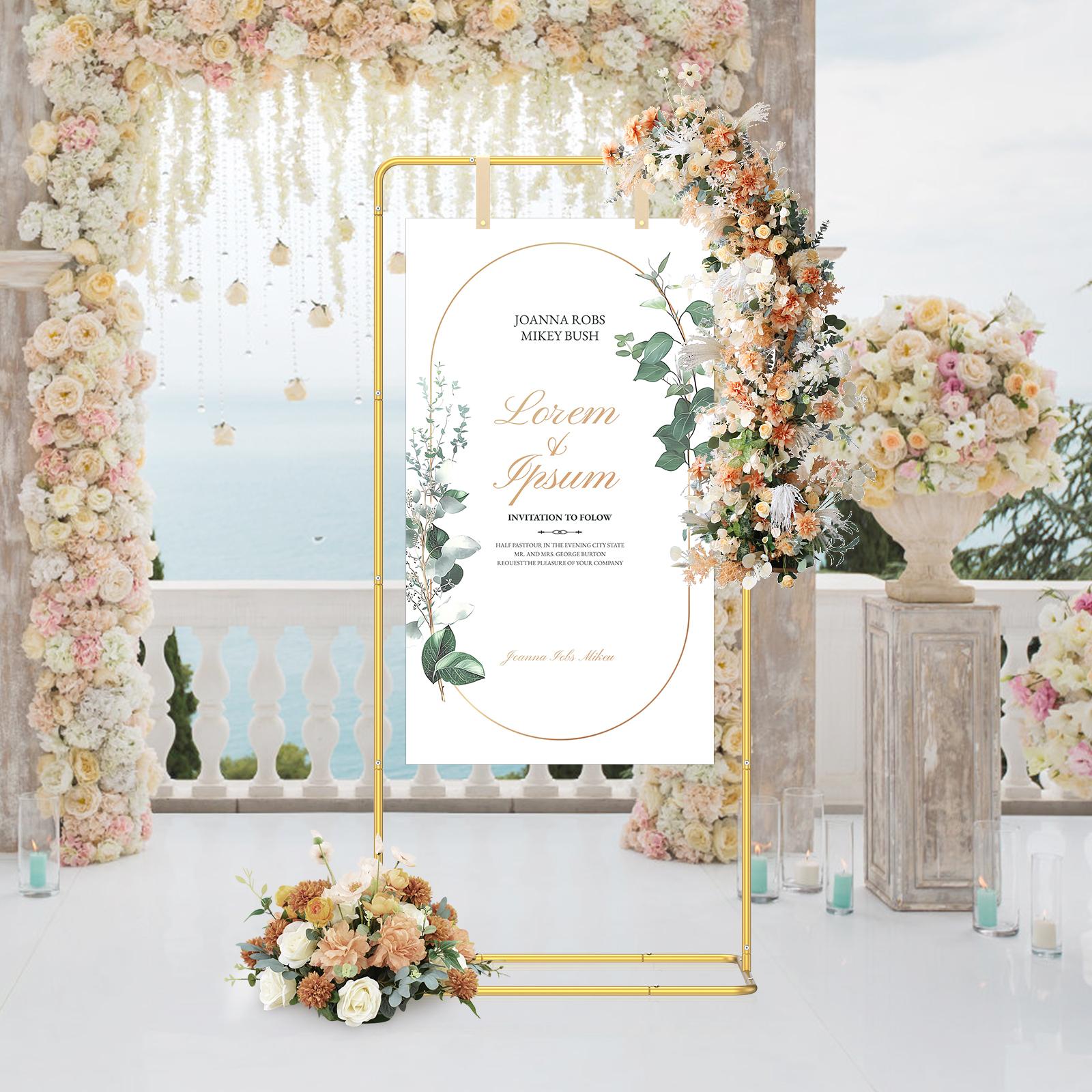 Wedding Arch Stand Wedding Props Photo Booth Props Wedding Background Decoration Background Stand for Display Poster Event Decor oro
