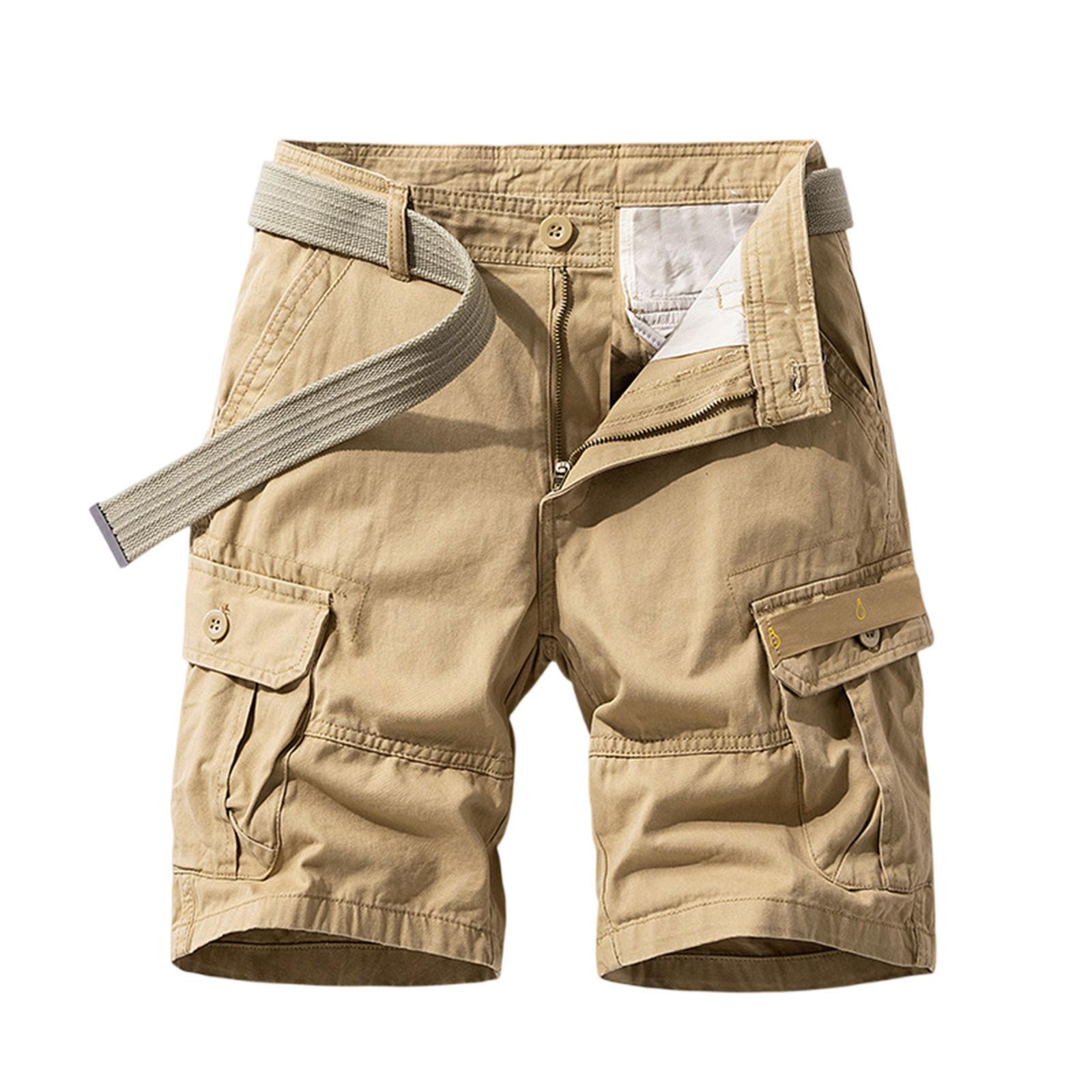 

Мужские шорты карго Повседневные для улицы Хлопковые шорты в стиле милитари свободного кроя с множеством карманов XXXL хаки