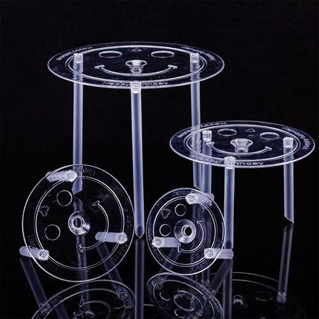 12 Pieces Plastic White Sticks Dowel Rods  in Cake Stands and 4 Pieces Cake Separator Plates for Tiered Cake Stacking