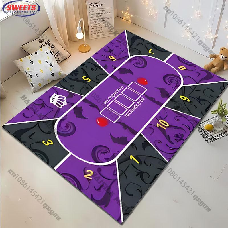 Funny Texas Poker Theme Carpet Rug for Living Rooms Bedrooms, Office Areas, Large Area Non-Slip Decoration Mat Gift for Friends