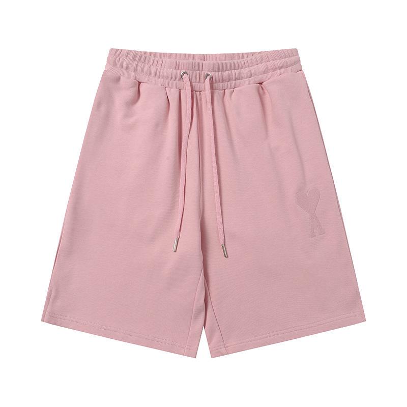Ami Women's Heart Embroidered Casual Summer Sweatpants - Classic Straight-Leg with Drawstring