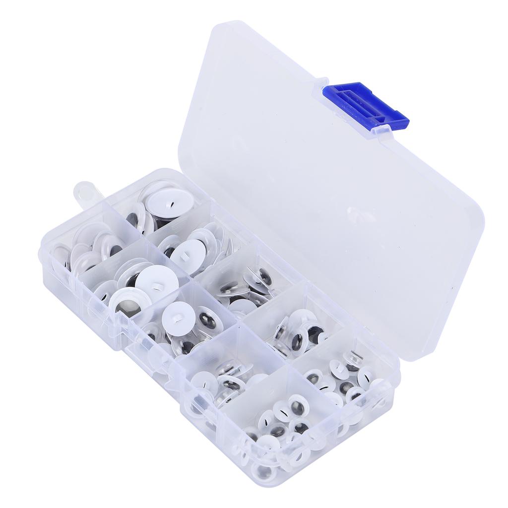 100Pcs Sew On Plactic Eyes Movable Black and White Assorted Size Kids DIY Craft Making Material
