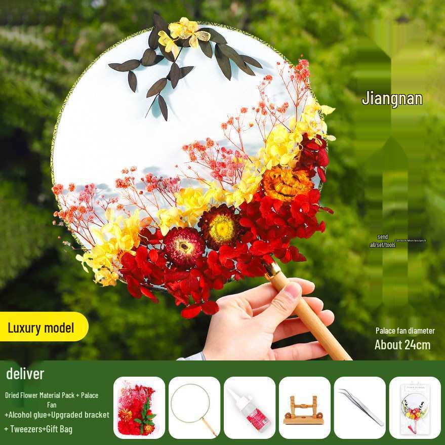 Dried Flower Fan DIY Kit for International Women's Day - Team Building & Handmade Gift