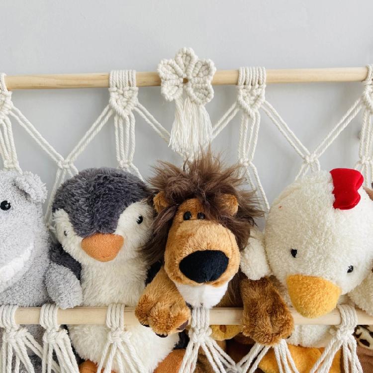 Versatile 3 Layer Toy Storage Net Shelf Stuffed Animal Storage Hammock for Kids