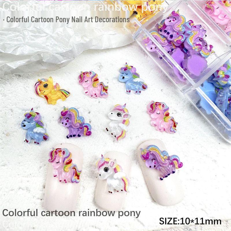 Cartoon Cute My Little Pony Resin DIY Kids Hair, Earrings, Phone Case & Nail Art Accessories 50 pieces