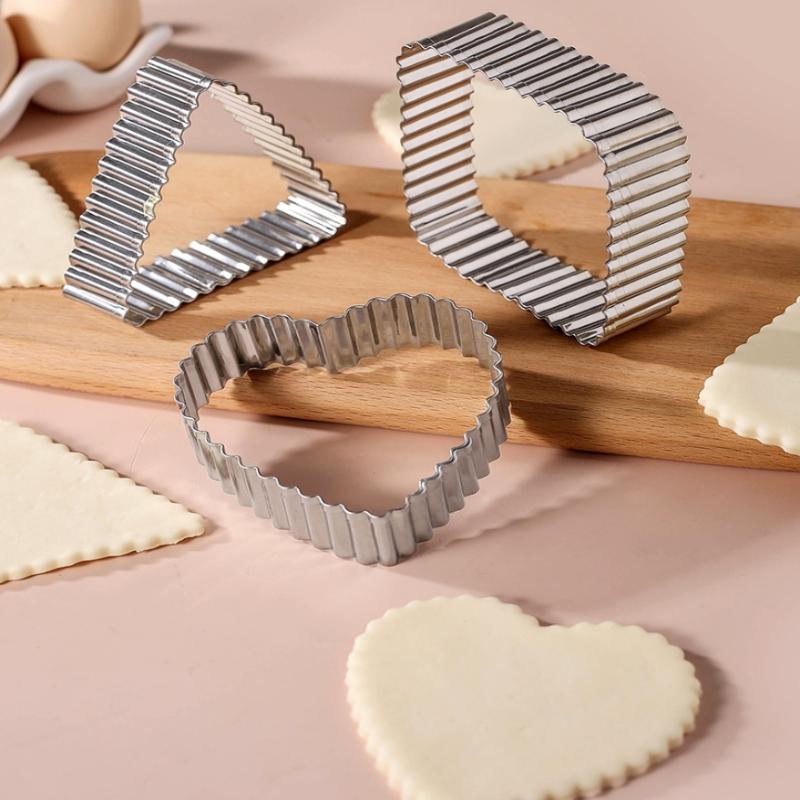 3 Pezzi Taglia Cracker per Cottura Acciaio Inossidabile Taglia Fondant Rilascio Facile Antiaderente Strumento per Fare Cracker Per Sandwich Muffin