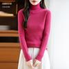 2026 Autumn Winter Women's High Neck Slim Fit Knit Pullover Sweater in Korean Style